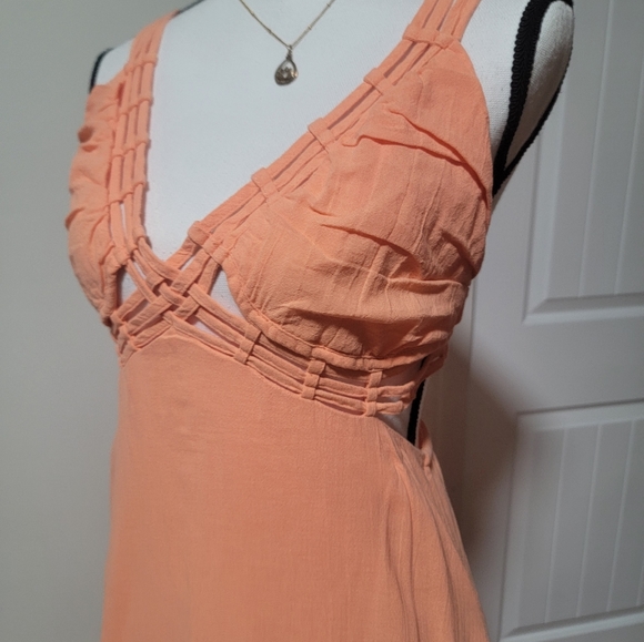 NWOT Free People Auralie Maxi Boho Gauze Summer Dress Size M - Picture 9 of 11